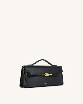 Sac à anse supérieure Nœud de corde métallique Lena - Noir