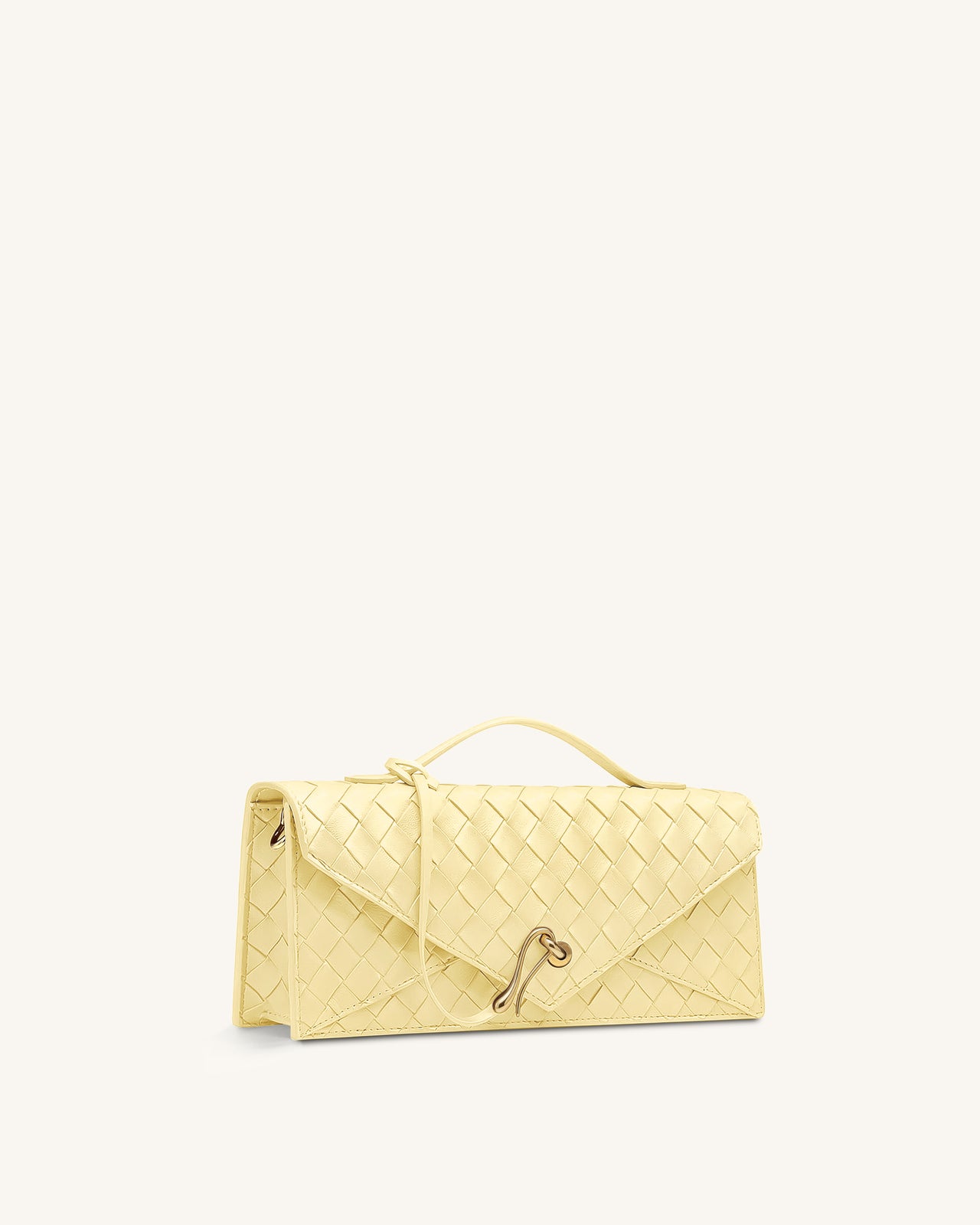 Celeste Sac à main enveloppe à anse supérieure, à texture tissée - Jaune