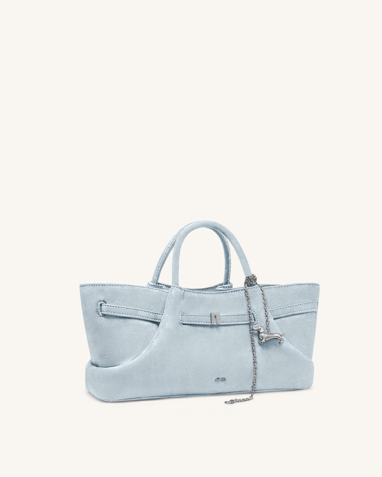 Maeve Sac cabas en suédine avec breloque teckel en métal - Bleu