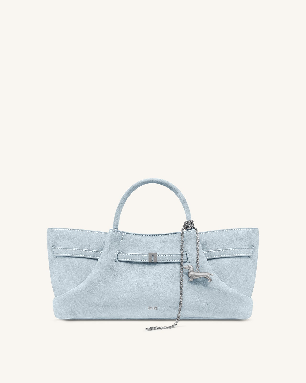 Maeve Sac cabas en suédine avec breloque teckel en métal - Bleu