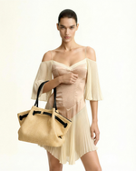 Hana Sac Cabas Moyen en Faux Paille - Paille Brune