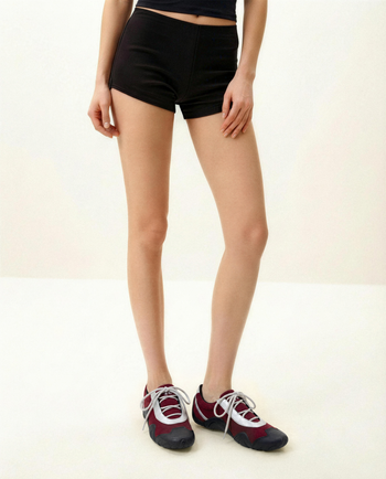 Baskets ballerines à lacets Caitlin en faux suède - Bordeaux et gris clair