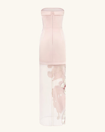 Robe brodée d'orchidée - Rose