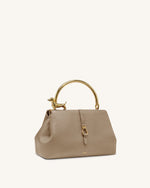 Bruna Sac à main à anse supérieure en forme de teckel en métal - Marron clair