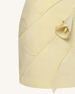 Robe courte mini bustier avec application florale 3D - Jaune