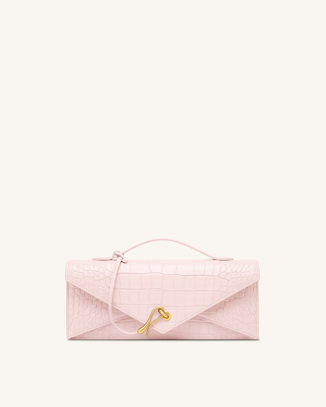 Celeste Sac à main enveloppe - Rose effet croco