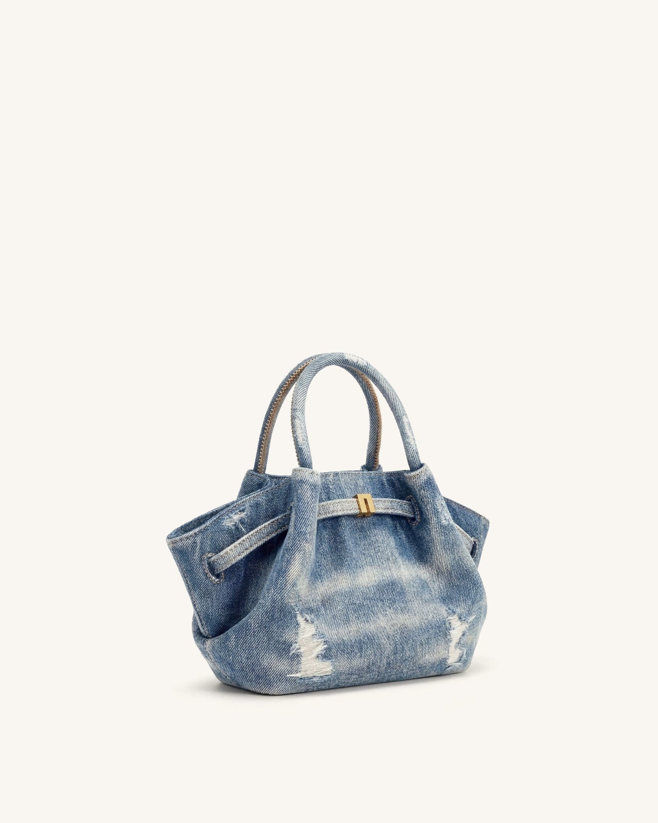 Hana Mini Sac Cabas en Denim - Bleu