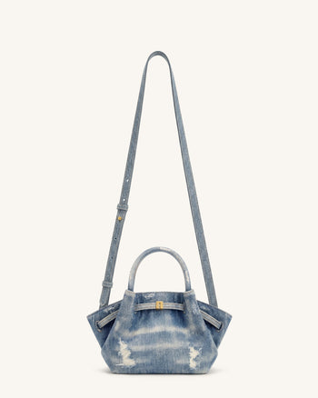 Hana Mini Sac Cabas en Denim - Bleu