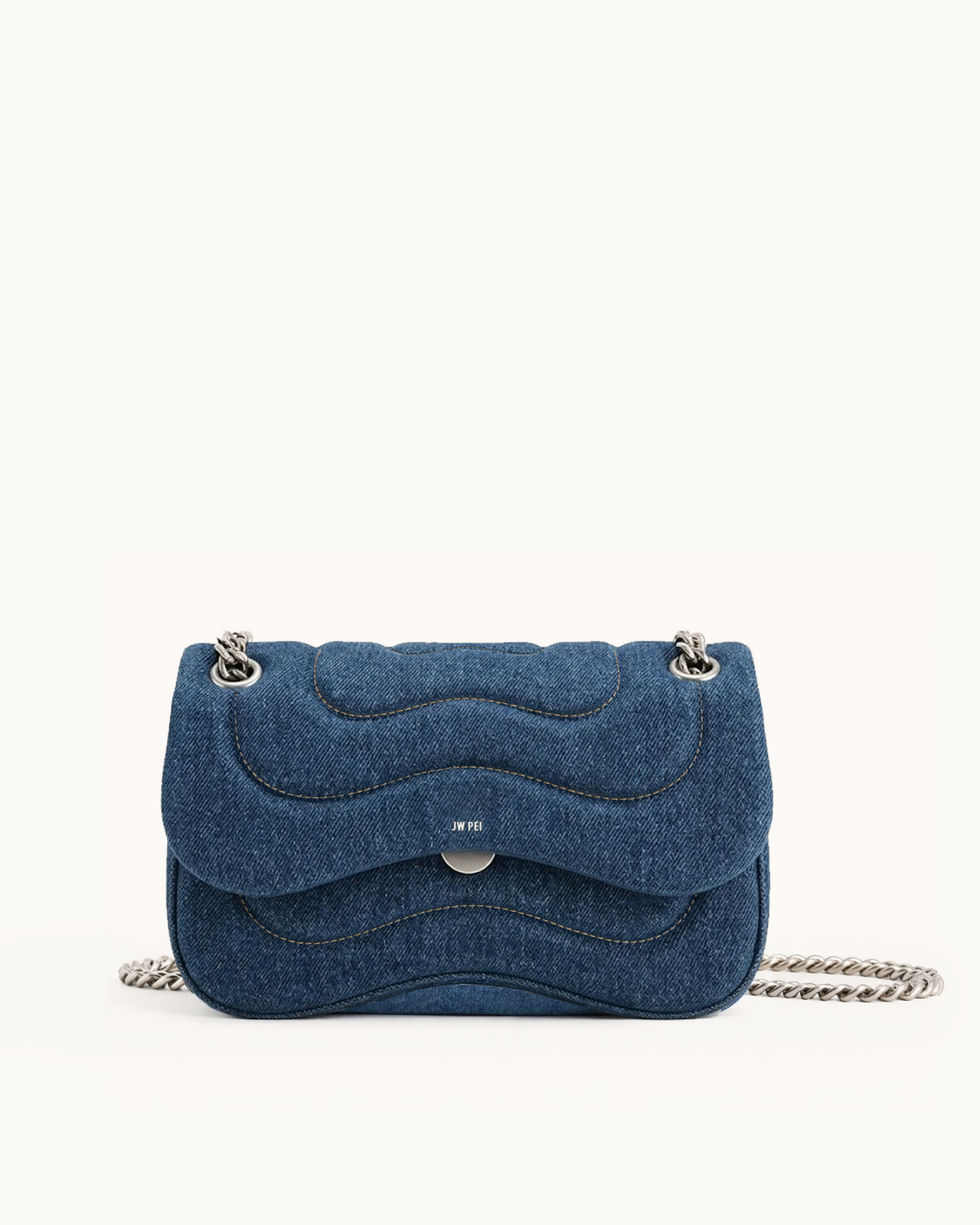 Tina Sac bandoulière matelassé à chaîne - Denim bleu