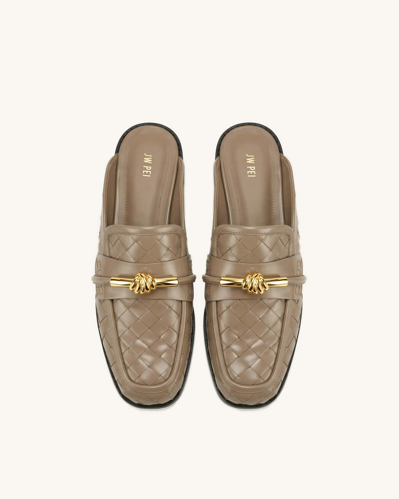Elowen Mocassins mules tissés à mors - Kaki