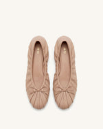 Solenne Ballerines froncées à cordon de serrage - Kaki