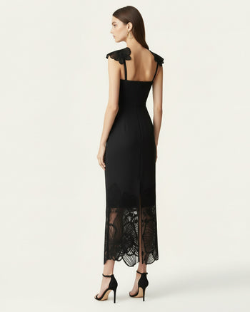 Orchid Robe corset brodée - Noir