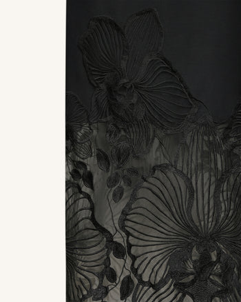 Orchid Robe corset brodée - Noir