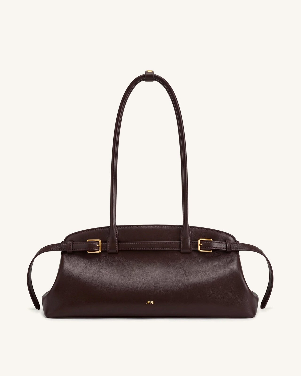 Arden Sac à bandoulière format horizontal avec détail ceinture - Marron foncé