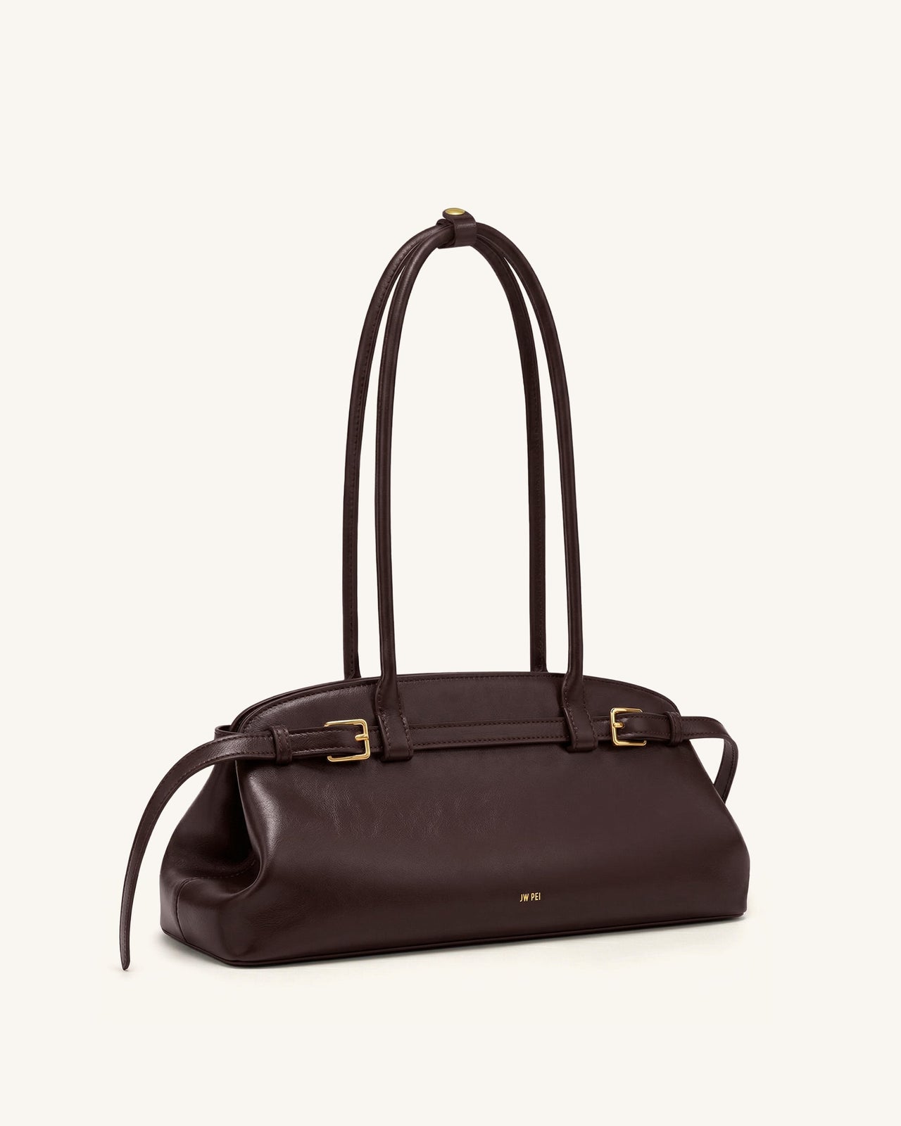 Arden Sac à bandoulière format horizontal avec détail ceinture - Marron foncé
