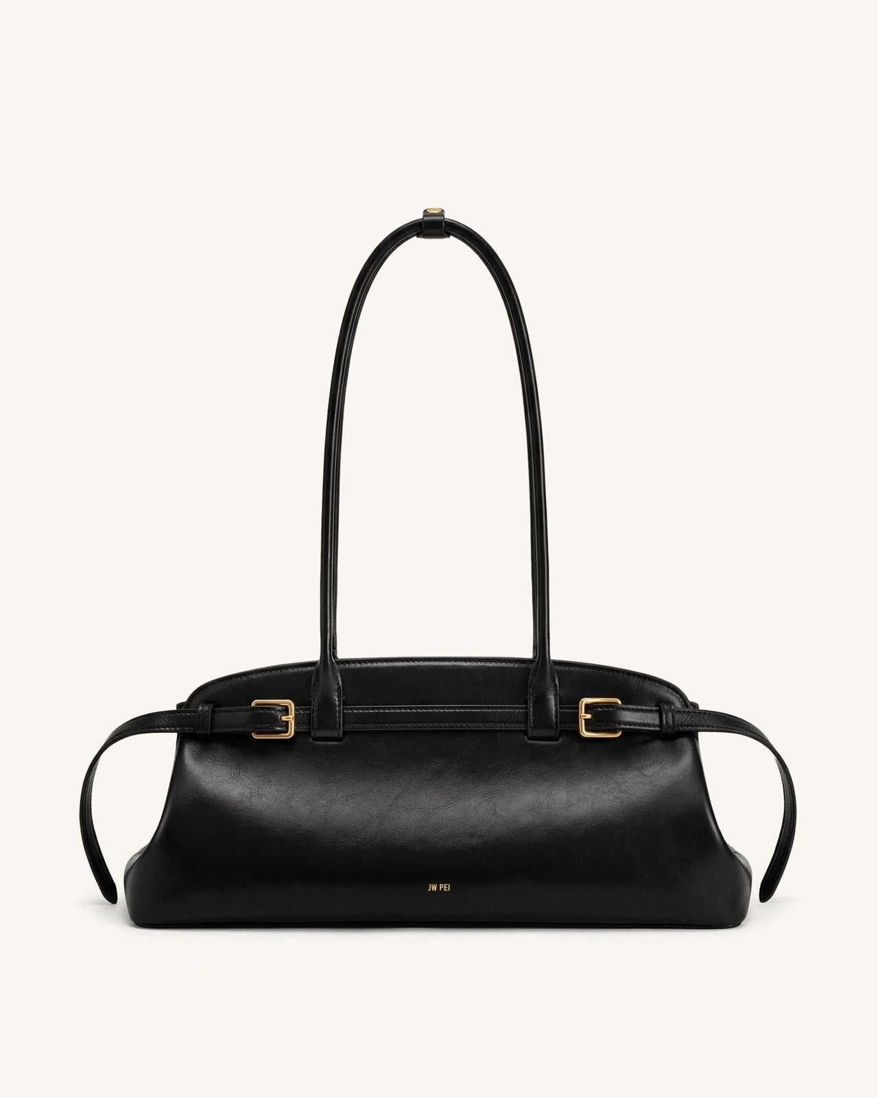 Arden Sac à bandoulière format horizontal avec détail ceinture - Noir