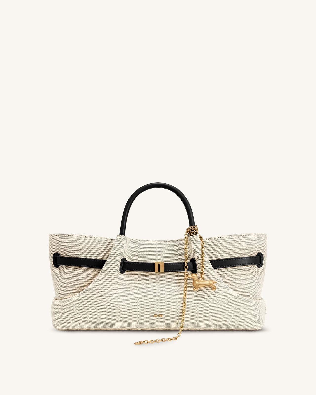 Maeve Sac fourre-tout avec breloque en métal teckel - Toile noire