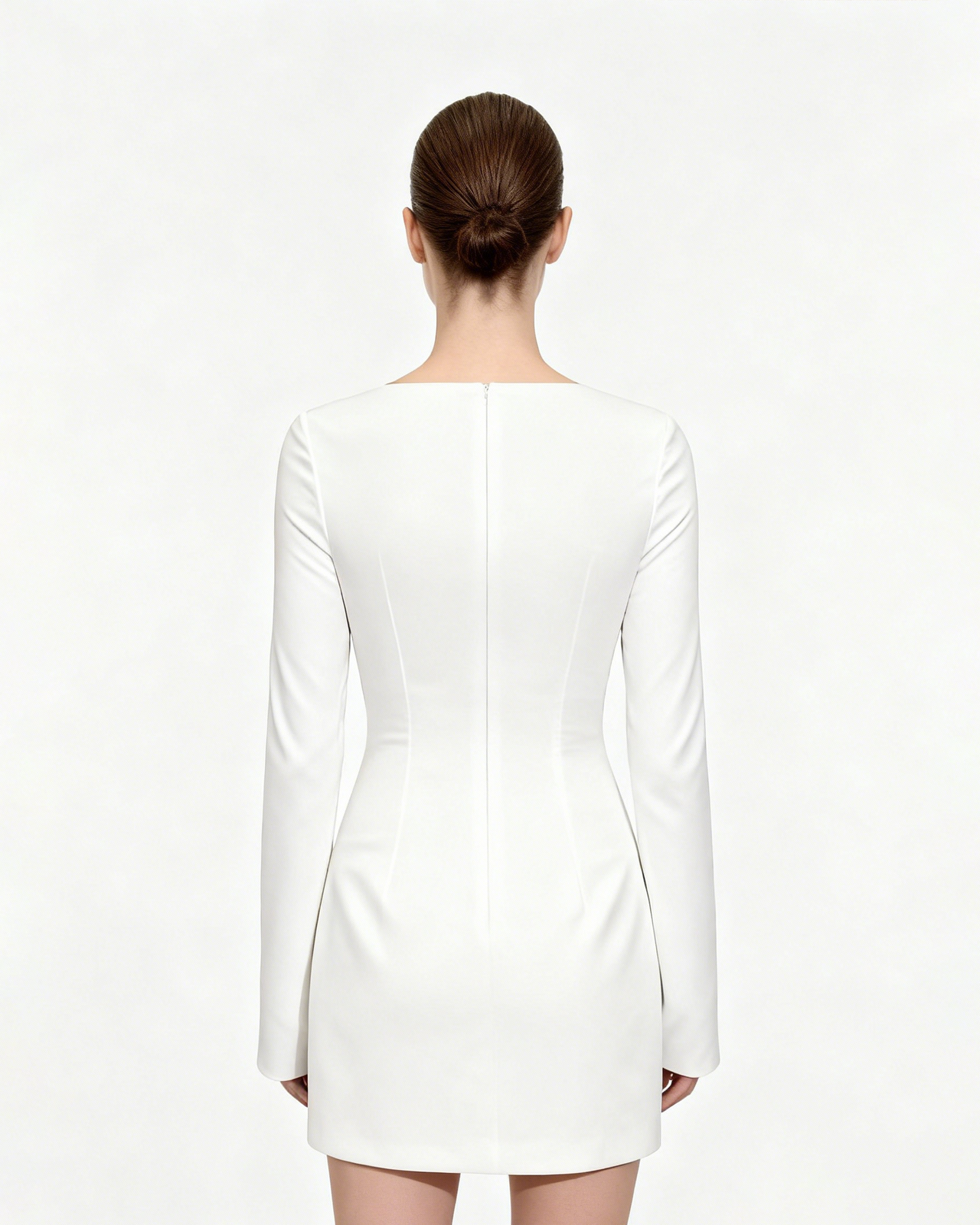 Robe moulante à imprimé floral - Blanc