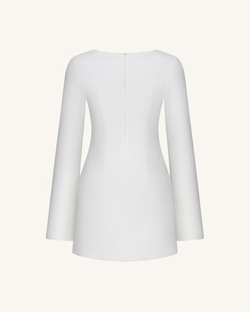 Robe moulante à imprimé floral - Blanc