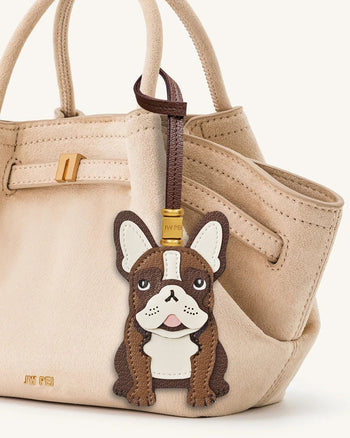 Breloque sac bouledogue français - Marron