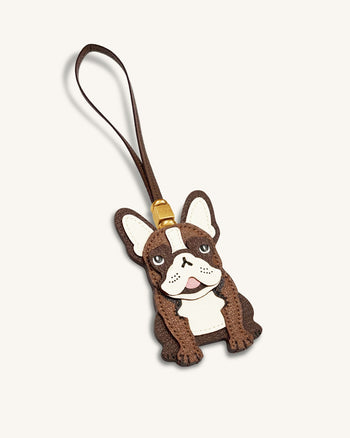 Breloque sac bouledogue français - Marron