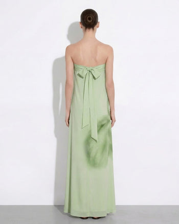 Robe maxi bustier à imprimé floral aquarelle - Vert