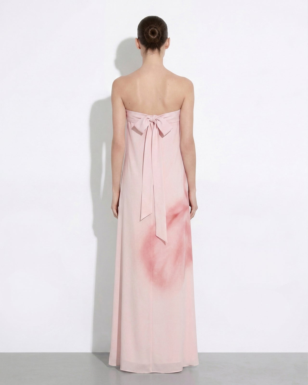 Robe maxi bustier à imprimé floral aquarelle - Rose