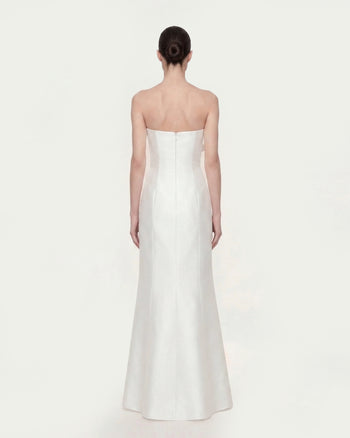 Robe bustier florale en polyester - Blanc