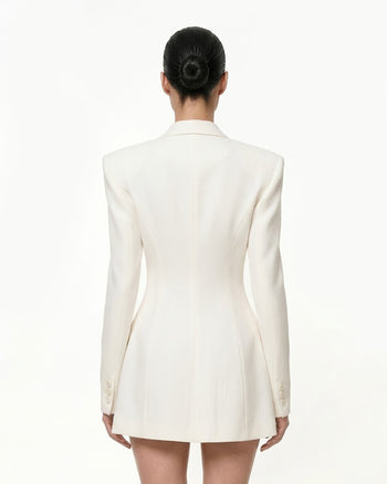Blazer sablier brodé Iris - Blanc