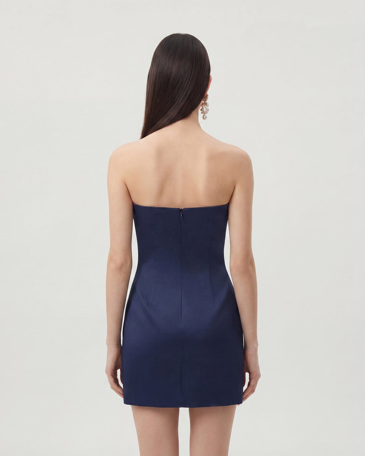 Robe mini à imprimé floral - Bleu marine