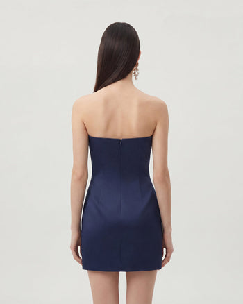 Robe mini à imprimé floral - Bleu marine