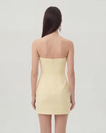 Robe mini à imprimé floral - Jaune