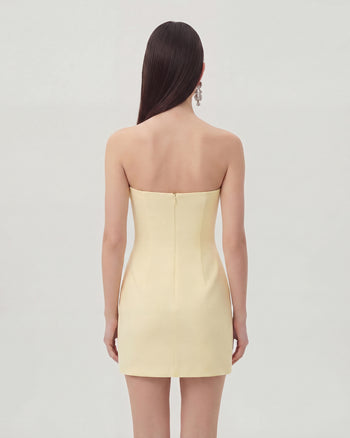 Robe mini à imprimé floral - Jaune