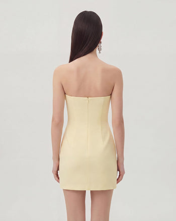 Robe mini à imprimé floral - Jaune