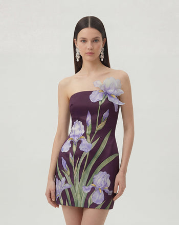 Robe mini à imprimé floral - Violet