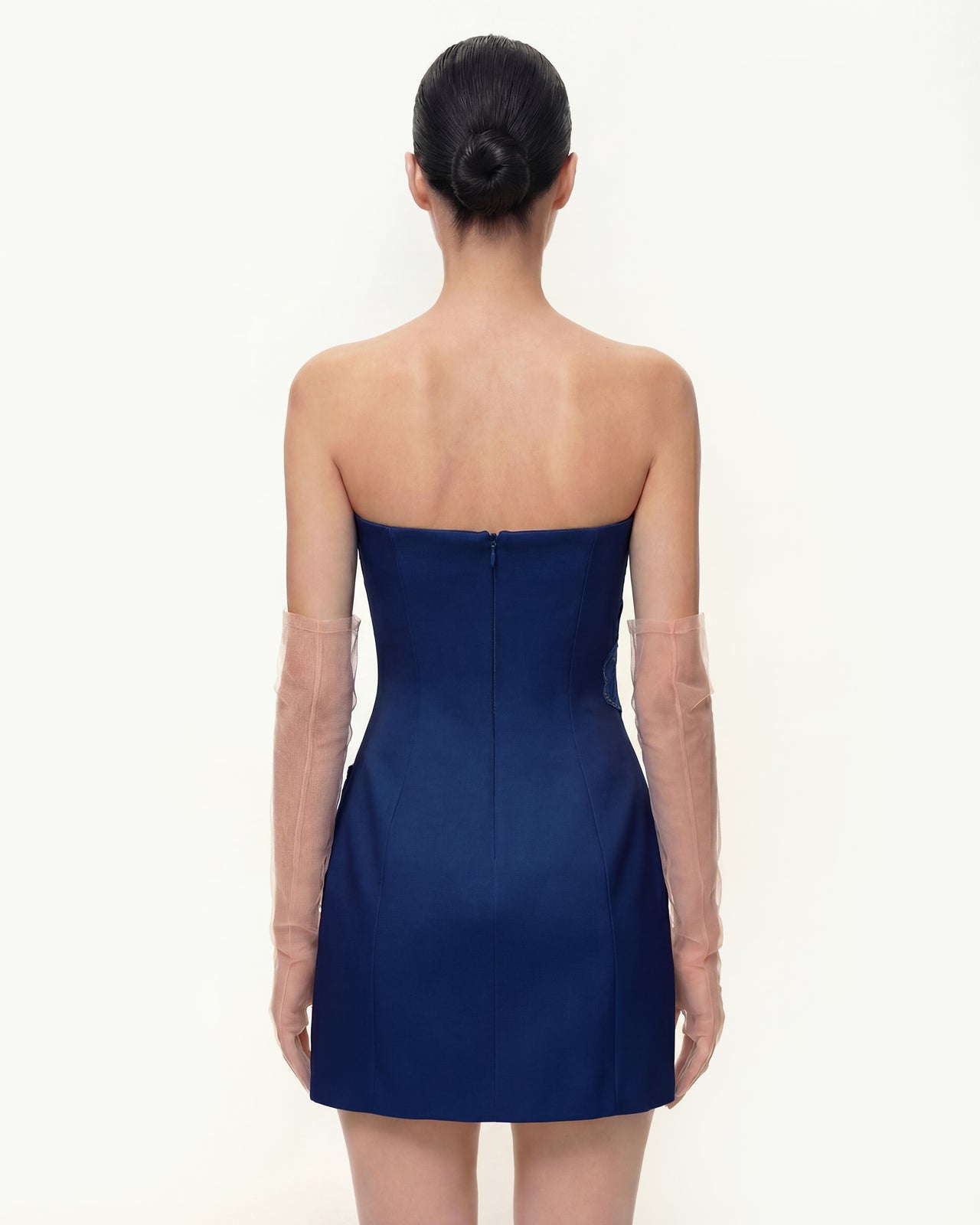 Iris Robe bustier à imprimé floral – Bleu marine