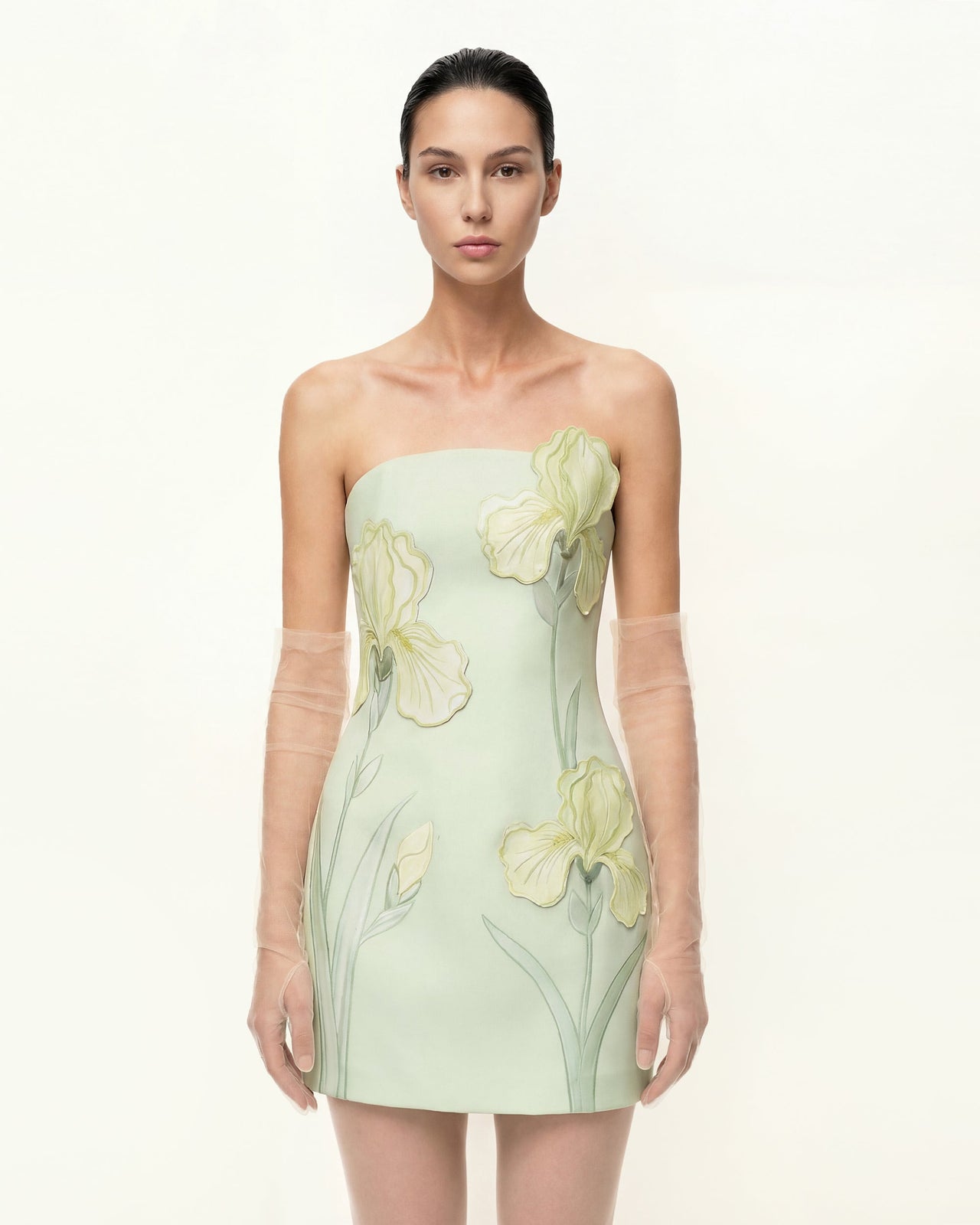 Iris Robe bustier à imprimé floral - Vert