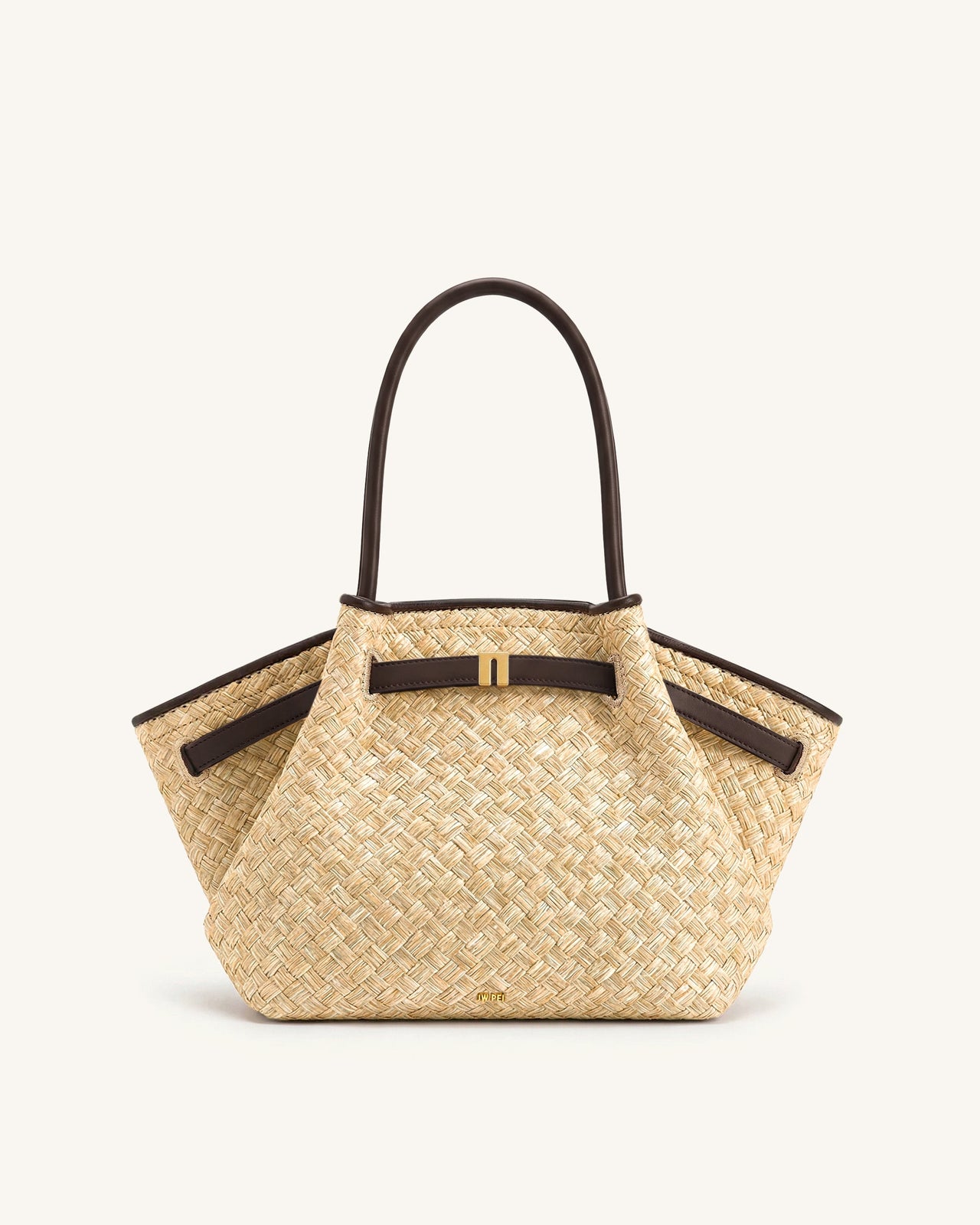 Hana Grand sac fourre-tout en paille synthétique - Marron