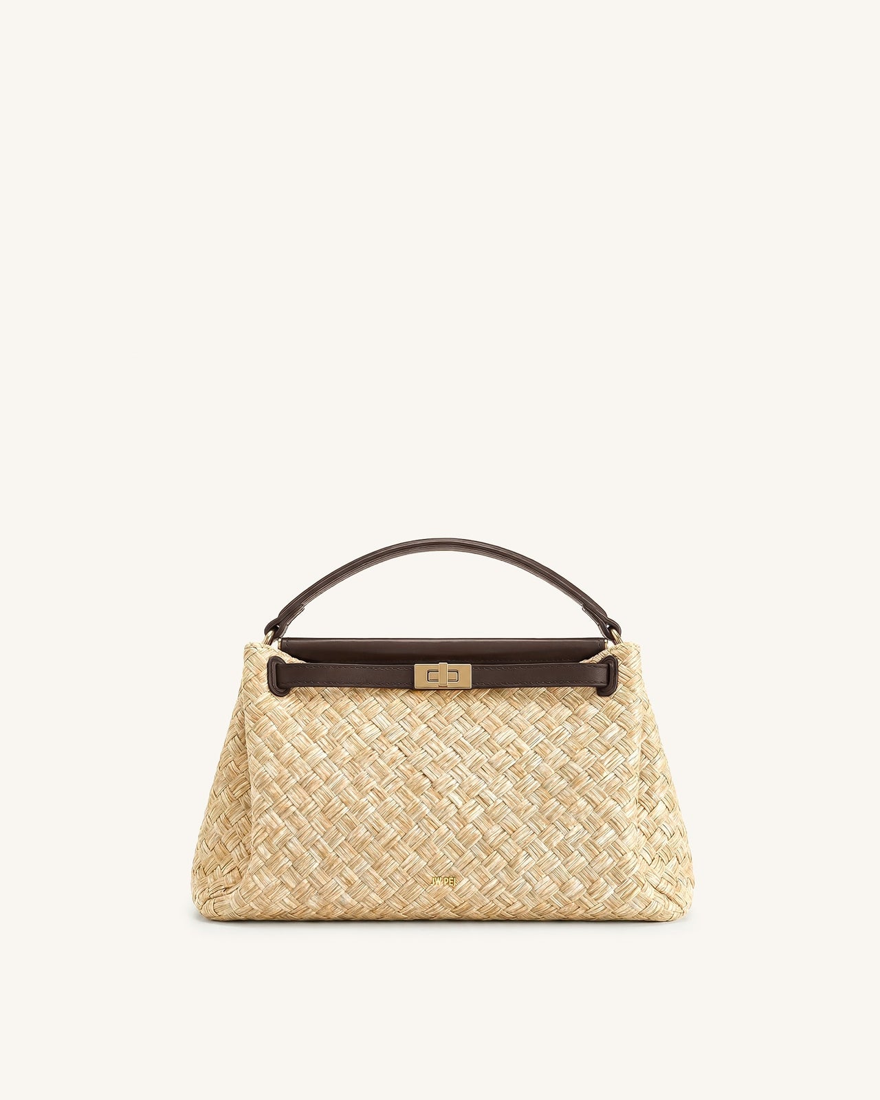 Carmen Sac à poignée supérieure en paille synthétique - Marron