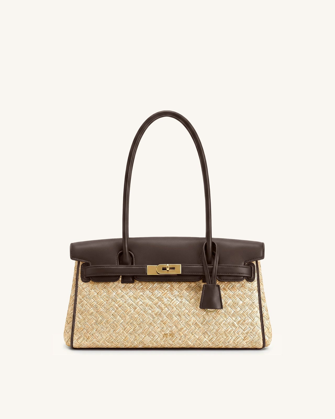 Yara Sac à bandoulière en paille synthétique - Marron