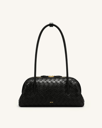 Aveline Sac à bandoulière texturé tissé - Noir