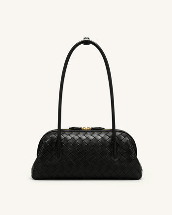 Aveline Sac à bandoulière texturé tissé - Noir