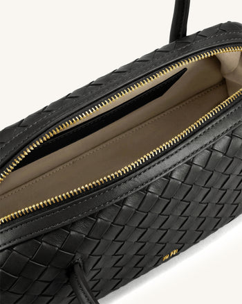 Aveline Sac à bandoulière texturé tissé - Noir