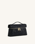 Sac à main avec anse supérieure en cristal artificiel Thea - Noir