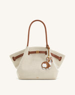 Breloque sac corgi - Beige multicolore