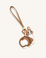 Breloque sac corgi - Beige multicolore