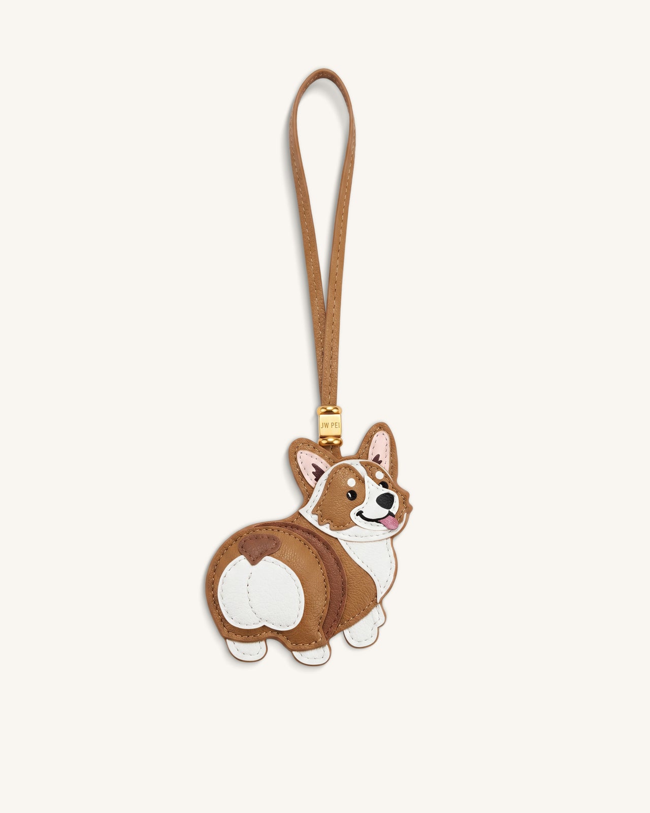 Breloque sac corgi - Beige multicolore