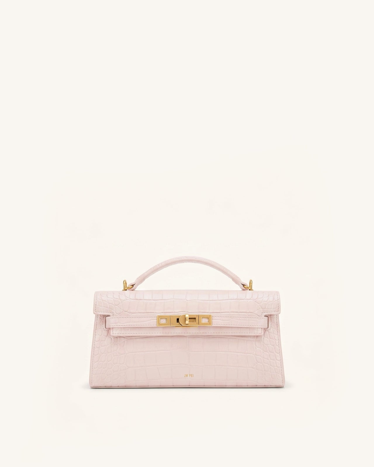 Sac à main supérieur Noor - Crocodile rose