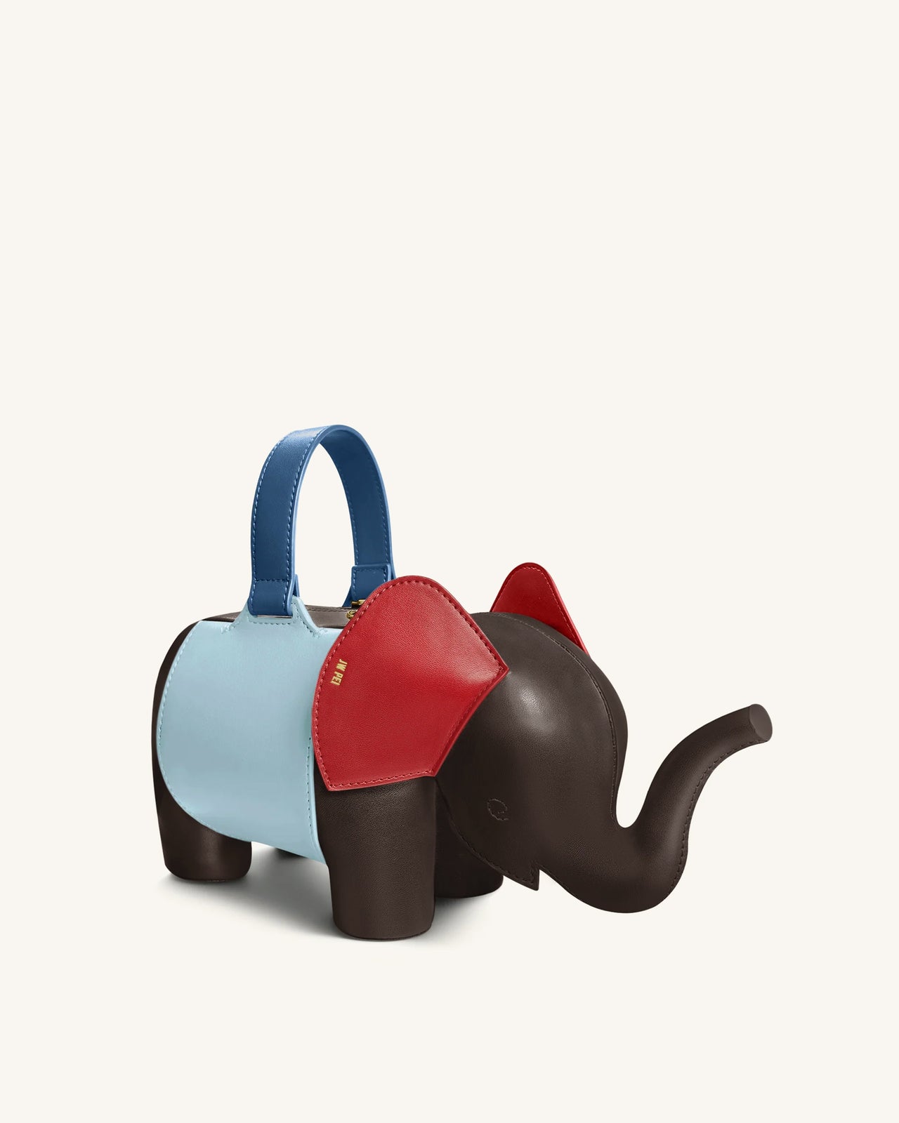 Claire Sac à main en forme d'éléphant - Marron foncé/Bleu
