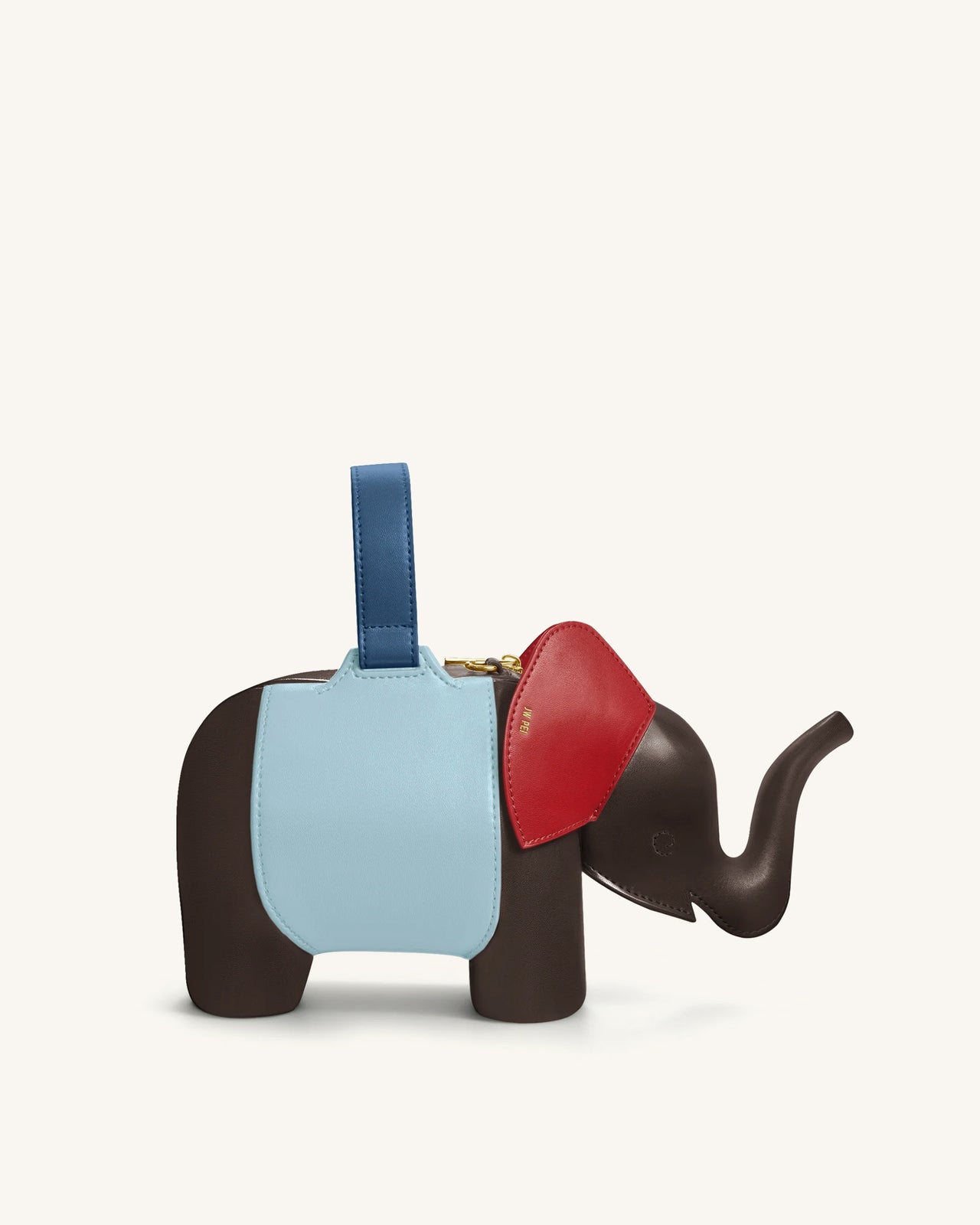 Claire Sac à main en forme d'éléphant - Marron foncé/Bleu